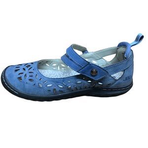 JBU Women's Shoes 8 M Blue Bellarose Encore Mary Jane Leather Strap Memory Foam